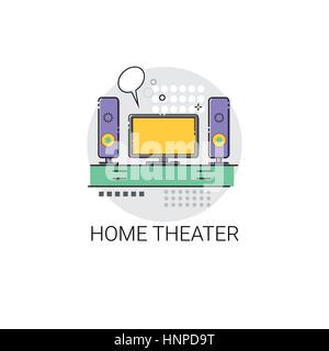 Home Teater Audio System TV Devices Icon Stock Vector