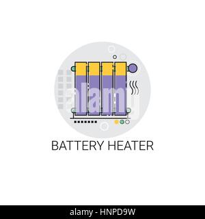 Battery Heater Household House Heating Icon Stock Vector