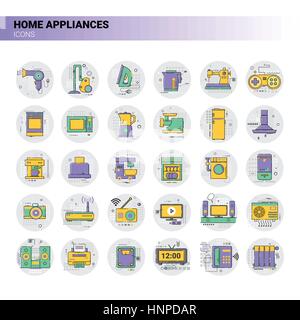 Conditioner Household House Heating Icon Kitchen Devices Housekeeping Collection Stock Vector