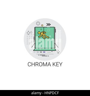 Chroma Key Green Background Film Production Technology Icon Stock Vector