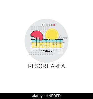 Resort Area Holiday Vacation Destination Icon Stock Vector