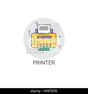 Office Printer Modern Device Icon Stock Vector
