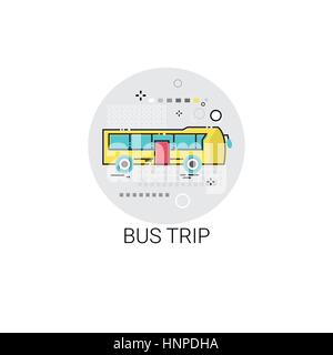 Bus Trip Tour Tourism Transport Icon Stock Vector