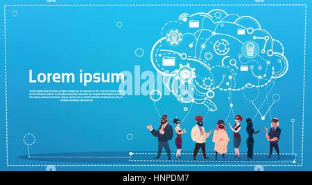 Mix Race People Group Using Gadgets Brainstorming Remote Workers Social Network Communication Concept Stock Vector