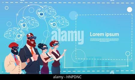 Mix Race People Group Using Gadgets Brainstorming Remote Workers Social Network Communication Concept Stock Vector