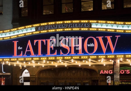 The Late Show with Stephen Colbert at the Ed Sullivan Theatre in New York City Stock Photo