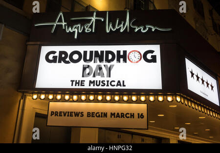 Groudhog Day, the musical at the August Wilson Theatre Stock Photo