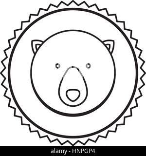 emblem bear hunter city icon, vector illustration image Stock Vector