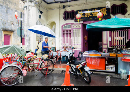 Guest house scene, Love Lane, Georgetown, Penang, Malaysia Stock Photo