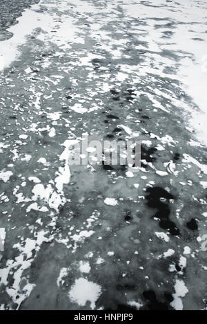 The gathering of ice on the river in the spring Stock Photo