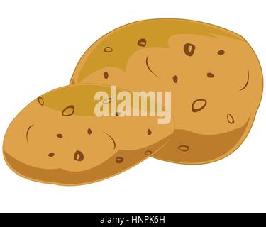 Vegetables potatoes on white background is insulated Stock Vector