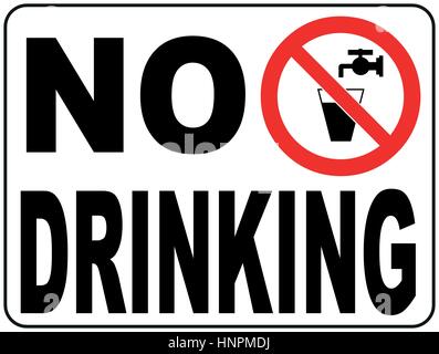 Not drinking water sign vector Non-potable water Prohibition sticker for public places Do not drink Stock Vector