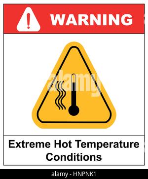 Vector high temperature warning sign, extreme hot temperature Stock ...