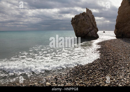 Aphrodite's Rock (Petra tou Romiou), near Paphos, Cyprus Stock Photo