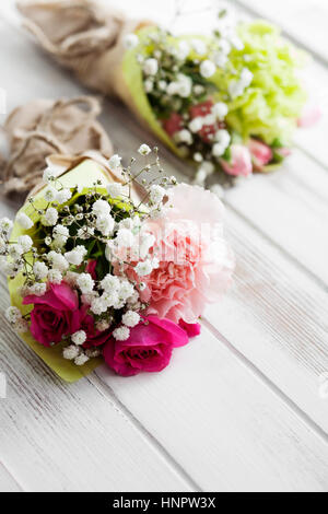 Mini Flower Bouquet With Roses And Carnation Stock Photo, Picture