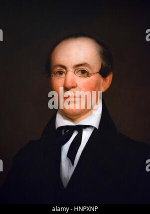 William Lloyd Garrison (1805-1879), portrait by Nathaniel Jocelyn, oil on wood panel, 1833. Garrison was a prominent American abolitionist, suffragist and social reformer in the 18th century. Stock Photo