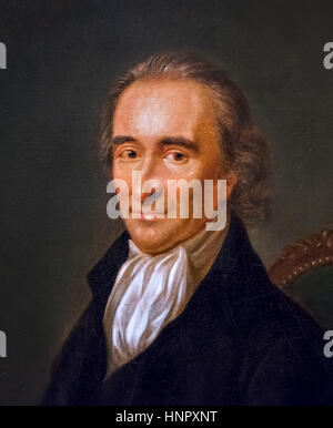 Thomas Paine, the English born activist and philosopher, whose pamphlet Common Sense (1776) crystallized the rebellious demand for independence from Great Britain, portrait by Laurent Dabos, oil on canvas, c.1792 Stock Photo