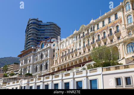 MONTE CARLO, MONACO - AUGUST 17, 2012: Luxury apartments in Monte Carlo, Monaco major financial and touristic landmark in Europe Stock Photo