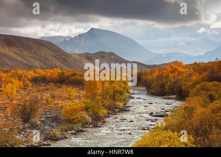 River Atna at Dørålseter / Doralseter in the Rondane National Park in autumn, Dovre, Norway, Scandinavia Stock Photo