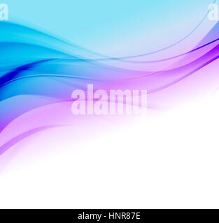 Abstract vector background with blue smooth color wave. Blue and purple wavy lines Stock Vector