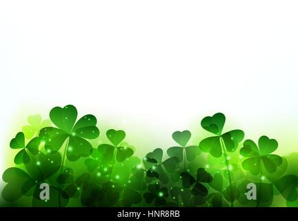 Vector Happy Saint Patricks Day Background with clover Stock Vector