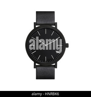 Wrist watch angle product style with white background, shinny metallic finish. Stock Photo