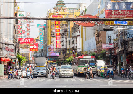 Yaowarat road, Chinatown, Bangkok, Thailand Stock Photo