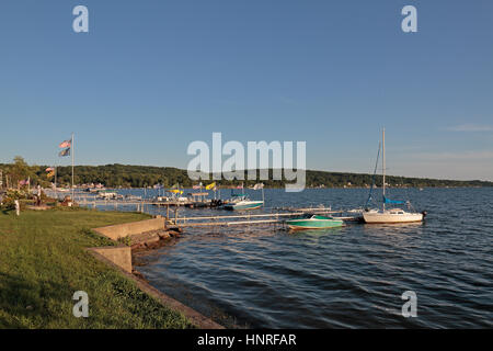 Saratoga Lake in the evening, Saratoga Springs, New York, United States. Stock Photo