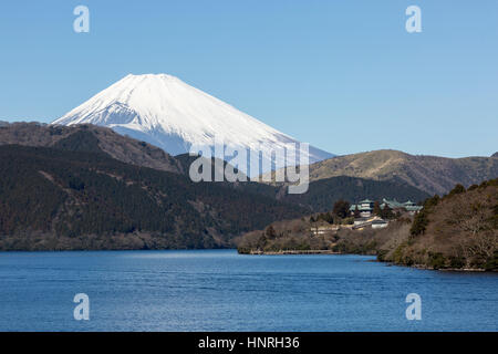 Japan . Mount Fuji viewed from Lake Ashi , Motohakone , Hakone Stock Photo