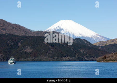 Japan . Mount Fuji viewed from Lake Ashi , Motohakone , Hakone Stock Photo