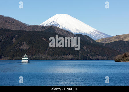 Japan . Mount Fuji viewed from Lake Ashi , Motohakone , Hakone Stock Photo