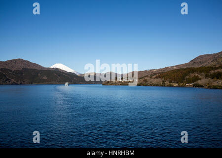 Japan . Mount Fuji viewed from Lake Ashi , Motohakone , Hakone Stock Photo