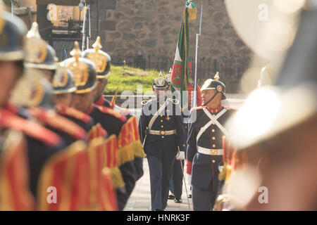 Ceremony of change of guard of the Battalion Presidential Guard, in the Palace of Nariño, presidential house. Stock Photo