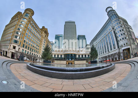 Cabot Square, Canary Wharf, London, UK Stock Photo