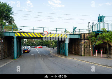 The Road / Railway Bridge at St Peter's Metro Station, Sunderland Stock Photo