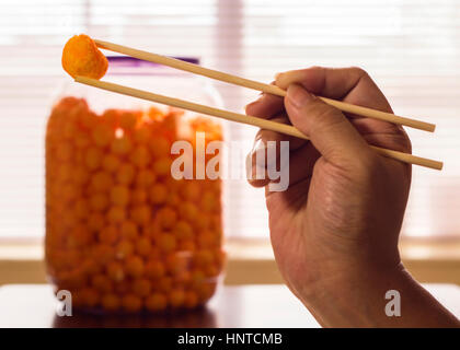 Chopsticks for Cheese Balls Lifehack Stock Photo