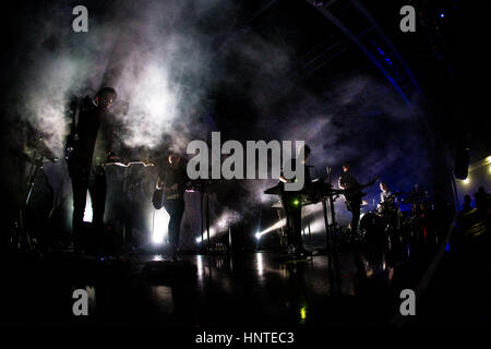 Milano, Italy. 15th Feb, 2017. Danish electronic music producer and multi-instrumentalist Trentemoller performs live at Fabrique to present the new album Fixion Credit: Mairo Cinquetti/Pacific Press/Alamy Live News Stock Photo