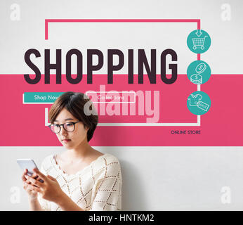 Online Shopping Cart E-Commers Concept Stock Photo