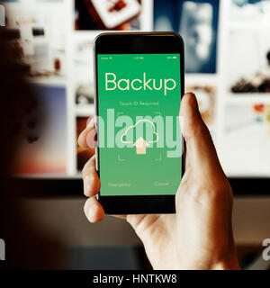 Online Backup Cloud Storage Data Concept Stock Photo