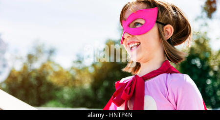 Little Girl Super Hero Concept Stock Photo