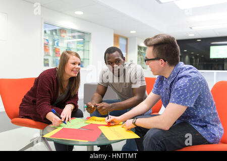Students in a university setting, working together. Stock Photo