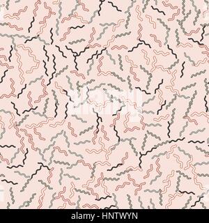 Wavy lines seamless pattern. Smooth zigzag abstract background. Decorative wave backdrop. Vector illustration. Stock Vector