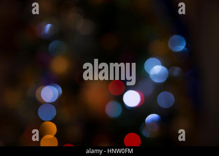 abstruct unfocused red orange blue green and yellow circle lights Stock Photo
