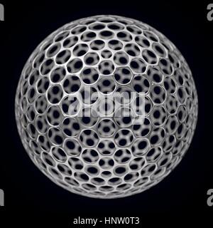 conceptual 3d illustration of spherical graphene structure. Stock Photo