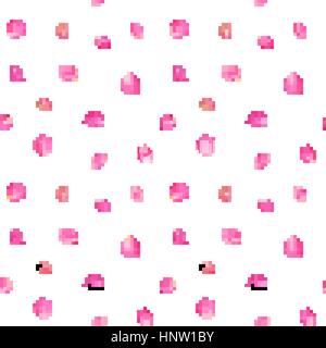 Texture from petals of roses on the isolated background seamless pattern Stock Vector