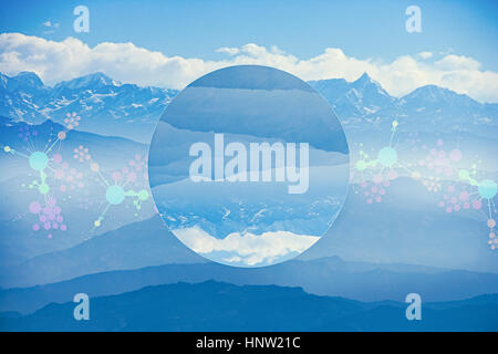 Glitch effect in sky, Kathmandu, Kathmandu Valley, Nepal Stock Photo