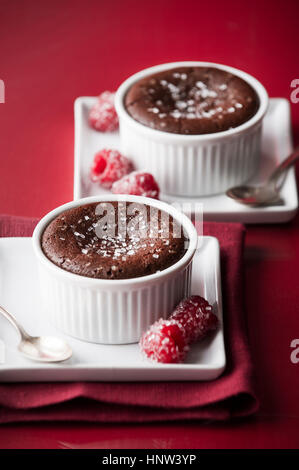 Souffle with raspberry Stock Photo - Alamy