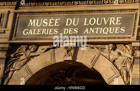 Sign of Louvre Museum in Paris Stock Photo - Alamy