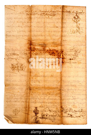 old  handwriting  isolated on white Stock Photo