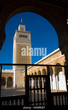 Tunisia: City of Tunis. Medina. Courtyard of Ez- Zitouna Mosque (Great Mosque) Stock Photo